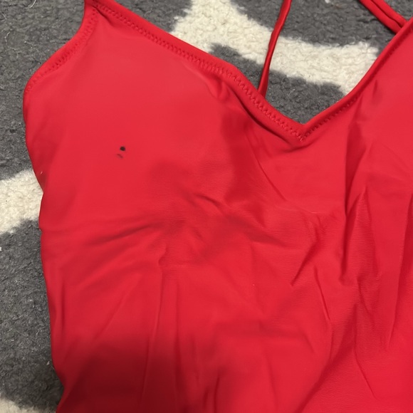 Aerie Red One Piece Tie Back Swimsuit Size Small - Picture 2 of 4